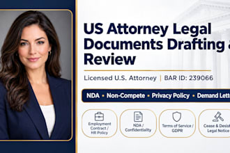 draft and review your nda, non compete and confidentiality agreement