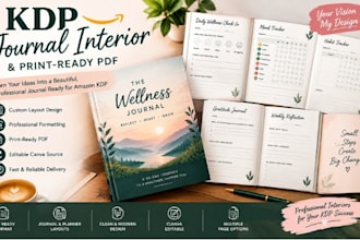 design a KDP journal interior and print ready PDF