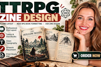 design ttrpg zine layout rpg zine indie rpg book formatting osr zine game design