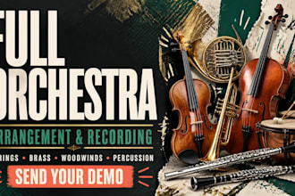 arrange and record full orchestra music strings brass woodwinds percussion