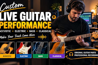 add custom live acoustic guitar electric guitar   classical guitar to your songs