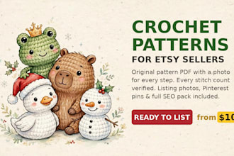 create a crochet amigurumi pattern PDF with step photos for etsy