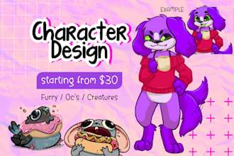 design a cute expressive character design for your oc