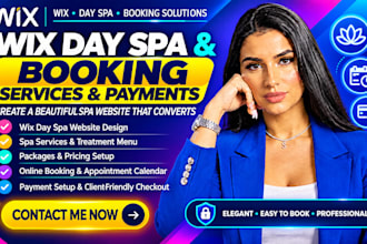 do wix website day spa booking services, packages, appointment calendar, payment