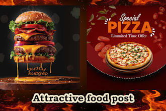design attractive social media food posts and banner