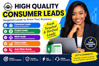 give fresh hot consumer leads,database crypto leads,mlm,forex leads,auto dailer
