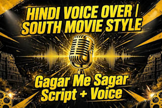 do hindi script writing and south movie style voice over