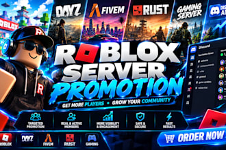 do roblox server promotion dayz, fivem, rust, gaming server, discord ads