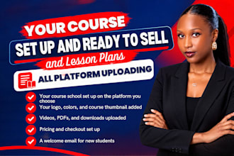 set up and launch your online course on teachable, kajabi, thinkific or podia
