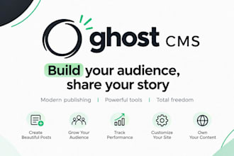 setup ghost cms website, customize ghost theme, blog and newsletter