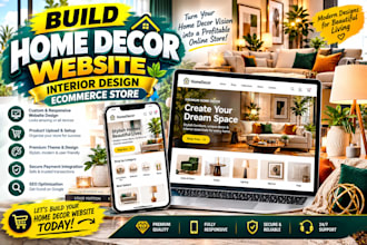 build home decor website interior design ecommerce store