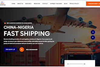 design squarespace shipping company website logistics courier service website