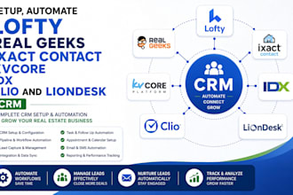 setup, automate lofty real geeks ixact contact  kvcore idx clio and liondesk CRM