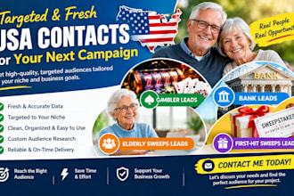 deliver fresh elderly sweeps leads, gambler leads, bank, first hit sweeps leads
