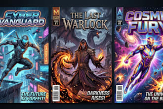 draw an incredible comic book cover for you