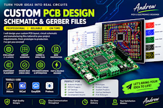 design custom pcb layout, schematic, gerber files and bom