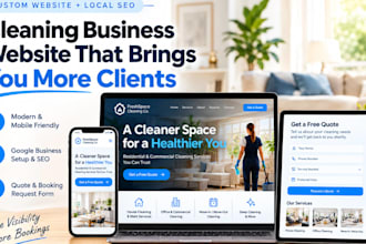 build cleaning business website for house, office cleaning service website