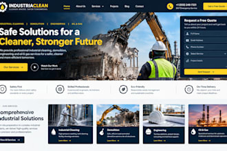 design industrial cleaning demolition engineering oil wordpress website
