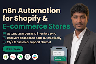 build n8n shopify automation, ai workflow and ecommerce chatbot