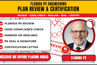 provide florida pe engineering plan review and certification