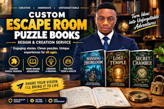 create custom escape room puzzle game, mystery puzzle design, interactive puzzle