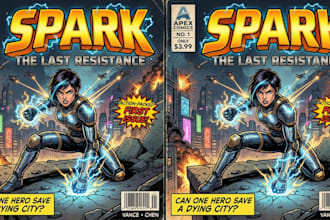 draw comic book cover or comic page