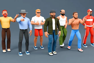model stylized low poly 3d character, rigged and game ready