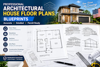 do professional architectural house floor plans  blueprints