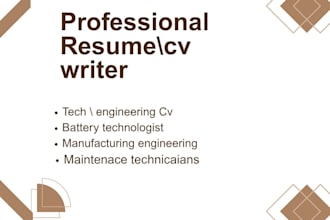 write engineering and project management resume or CV