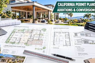 prepare california home addition garage conversion architectural permit drawing