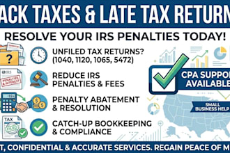file your US back taxes, late tax returns and resolve irs penalties