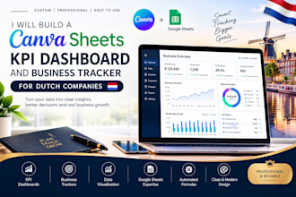 build a canva sheets KPI dashboard and business tracker for dutch companies