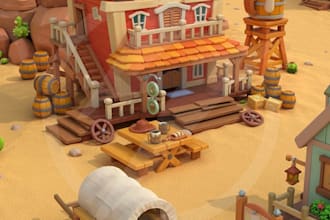 create low poly 3d props game assets and 3d environment models