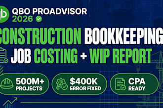 do construction bookkeeping, job costing and wip in qbo