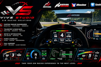 create a premiun simhub dashboards for assetto corsa and iracing
