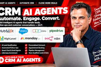 build CRM ai agents using hubspot salesforce zoho pipedrive highlevel monday n8n