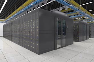 create 3d server room design, data center design, data hall, IT equipment room