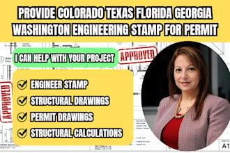 provide colorado texas florida georgia washington engineering stamp for permit