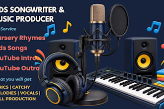 create catchy distinct youtube nursery rhymes, children kids intro and outro