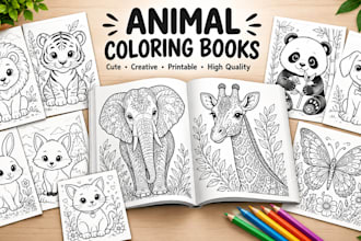 create printable coloring book PDF for kids and adults