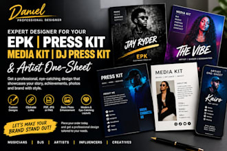 design press kit, media kit, epk design and dj press kit design