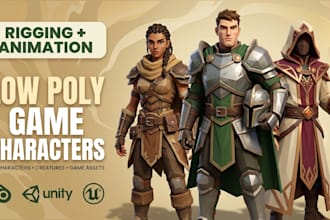 create low poly 3d game characters, creatures, fantasy models and game assets