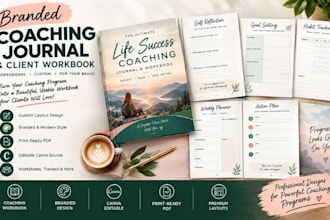 design a branded coaching journal and client workbook