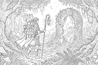 draw black and white outline illustrations