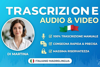 trascrizioni audio precise in italiano