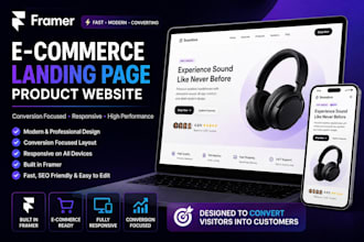framer ecommerce landing page product website conversion focused responsive page