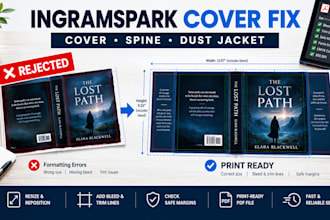 assist with rejected ingramspark cover and dust jacket setup