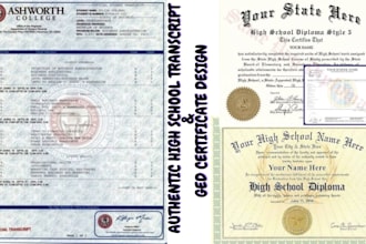 design college, university transcript, high school diploma or ged certificate