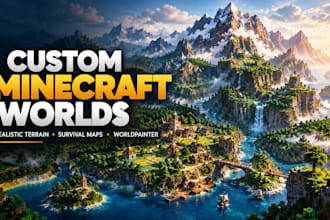 build custom minecraft map, survival world and realistic terrain in worldpainter