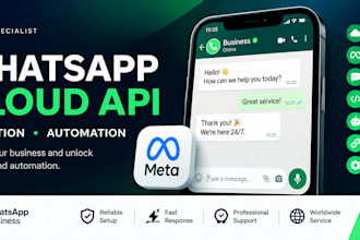 set up whatsapp cloud API, meta business and whatsapp auto